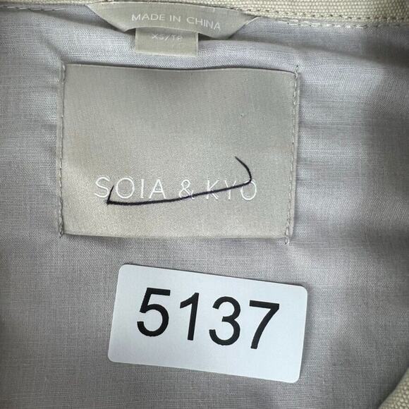Soia and Kyo Jacket Womens XS Cream Military Field Utility Pockets - Picture 5 of 12